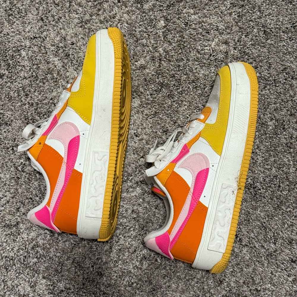 Nike Women’s Low-Top Sneakers in Yellow, Orange, Pink & White - Picture 3 of 5